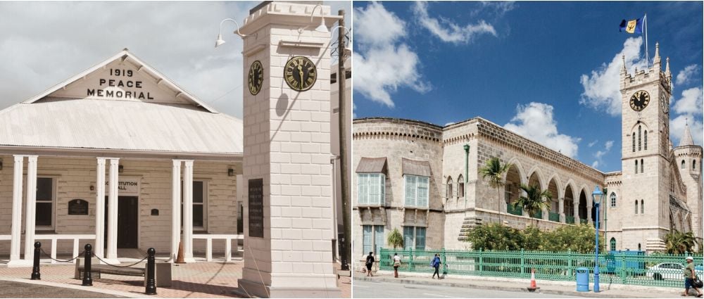 Clock towers in Cayman Islands vs. Barbados